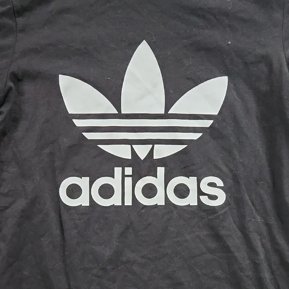 Adidas Black Tee with White Trefoil Logo Size Small - Picture 2 of 5